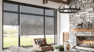 Kitchen/Dining Area with Light Gray Cellular Shades